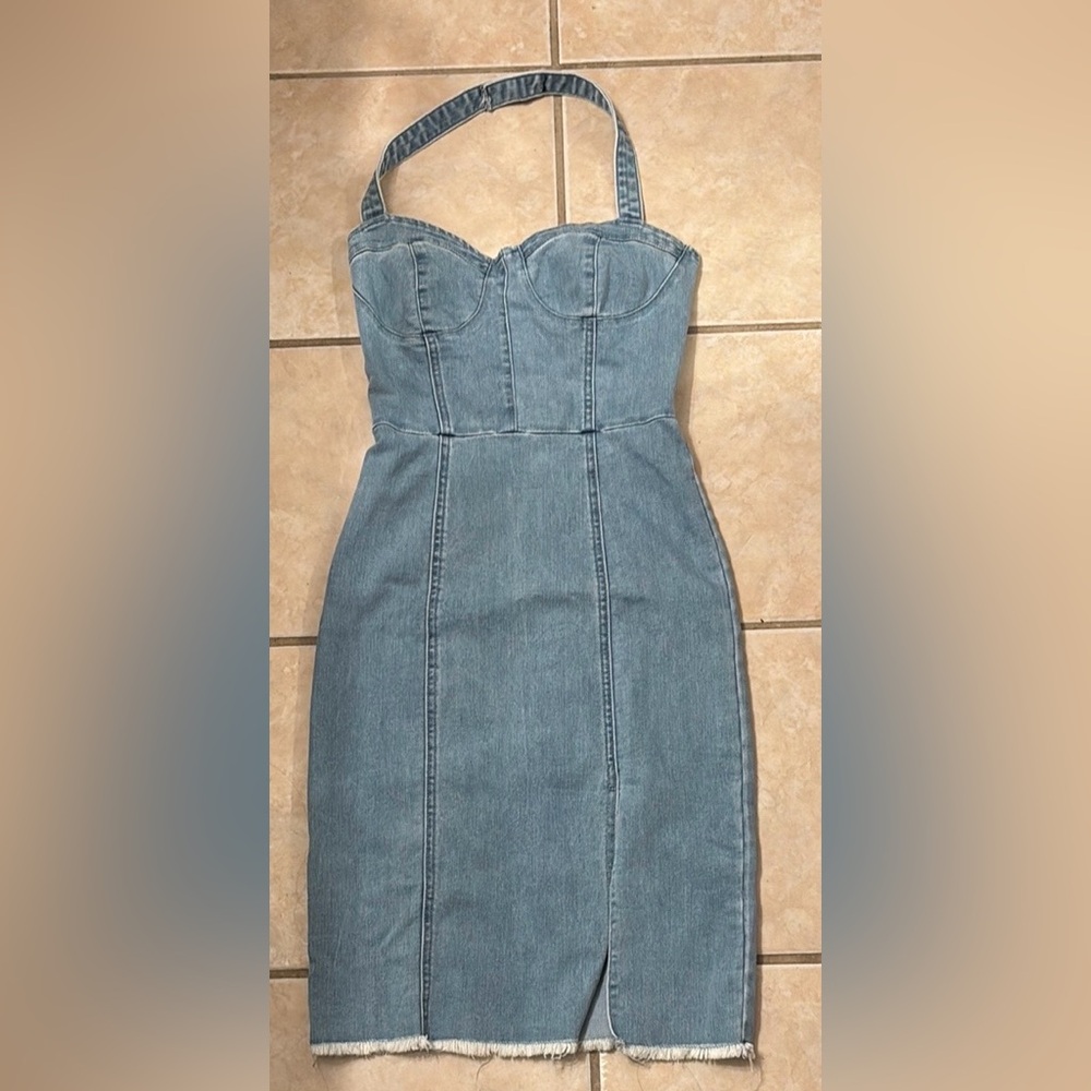 Denim Halter Dress